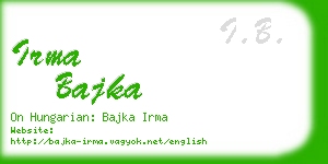 irma bajka business card